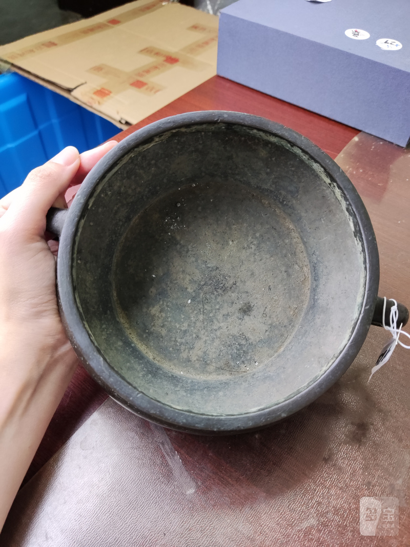 清 铜异形耳压经炉 - 图3